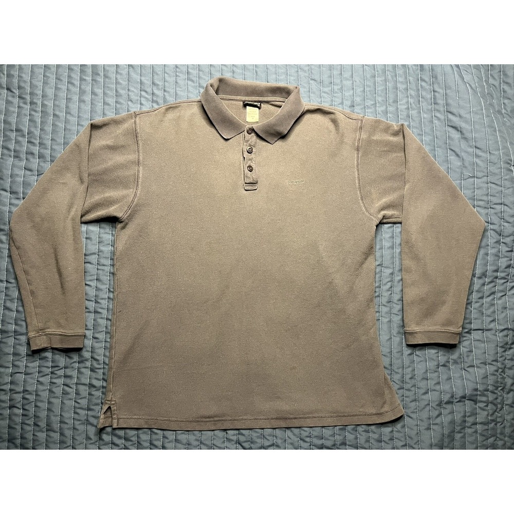 Patagonia Organic Cotton Shirt Men's Size Medium Gray Long Sleeve Quarter Button
